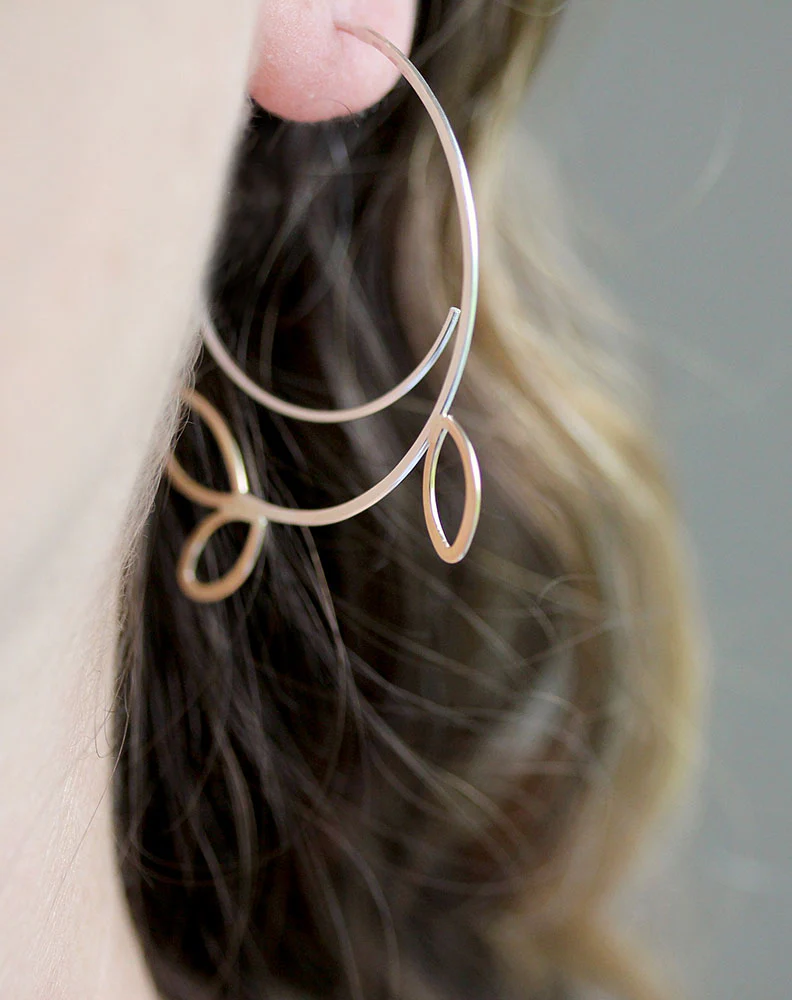 Asymmetrical Vine Spiral Hoop - Image 4