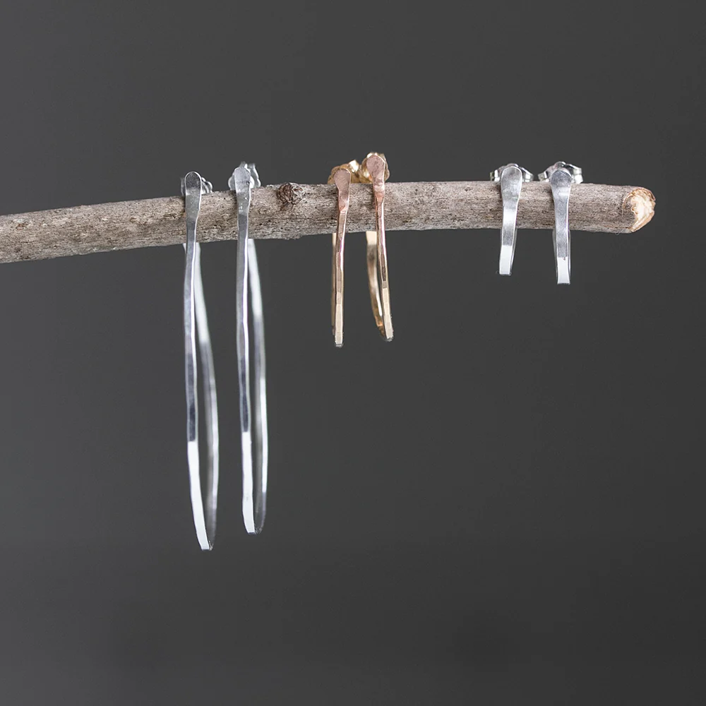 Bes Hammered Post Hoops - Image 5