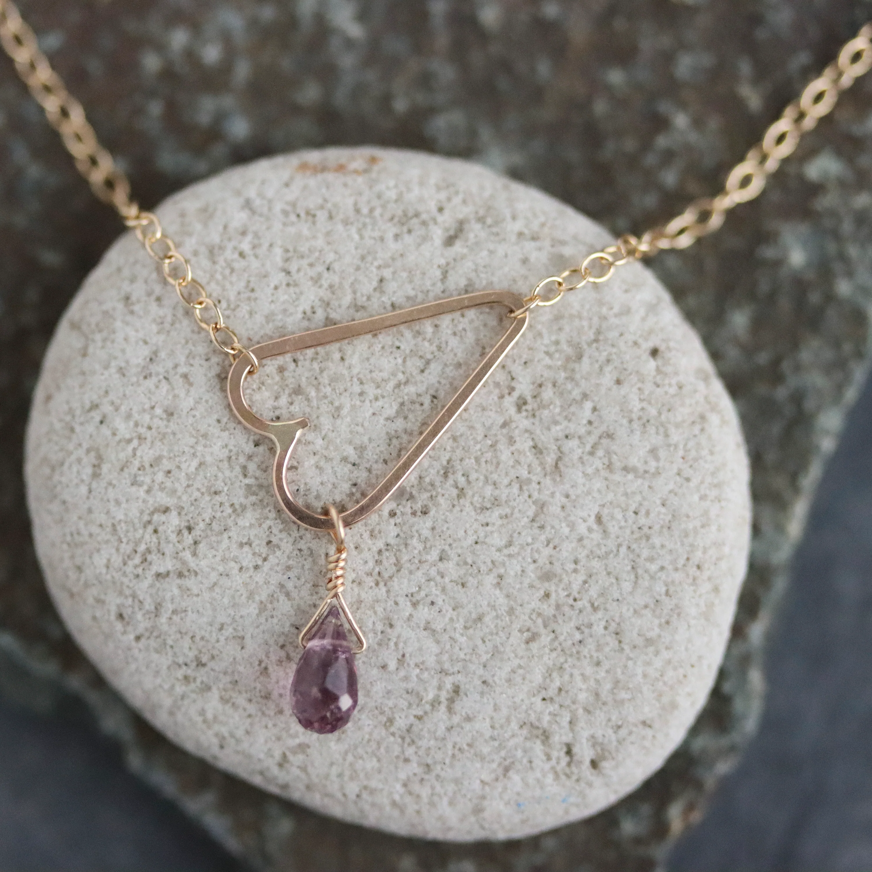 Cora Heart Necklace With Spinel Drop - Image 3