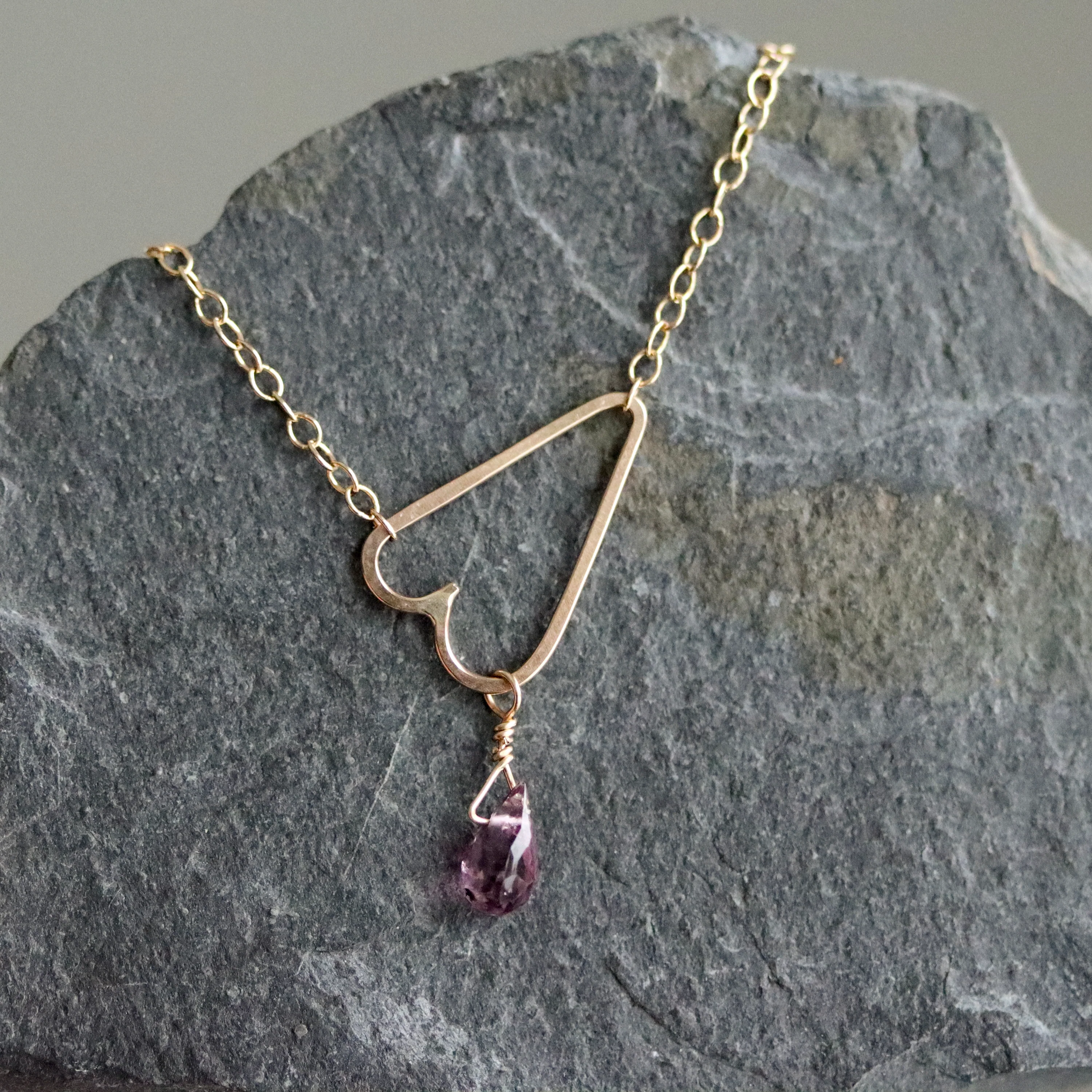 Cora Heart Necklace With Spinel Drop - Image 5