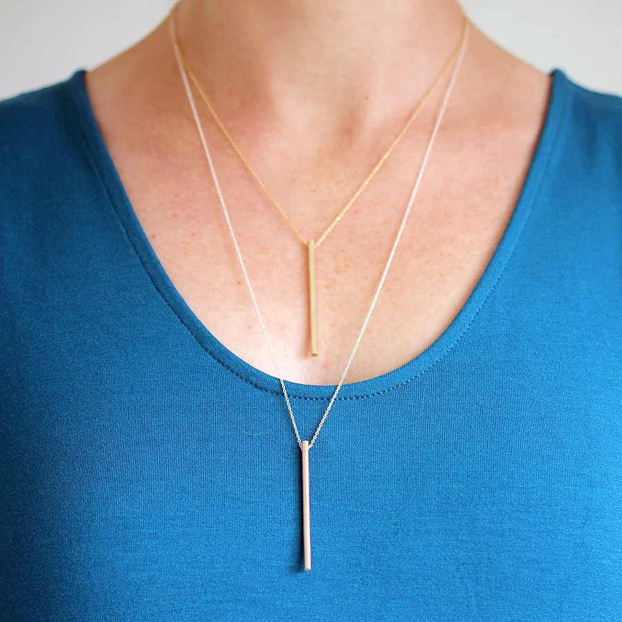 Gold Column Necklace - Image 3