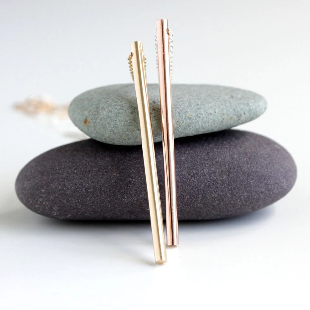 Gold Column Necklace - Image 4