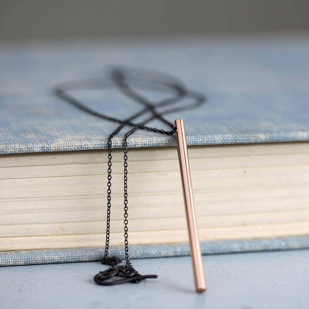 Gold Column Necklace - Image 5