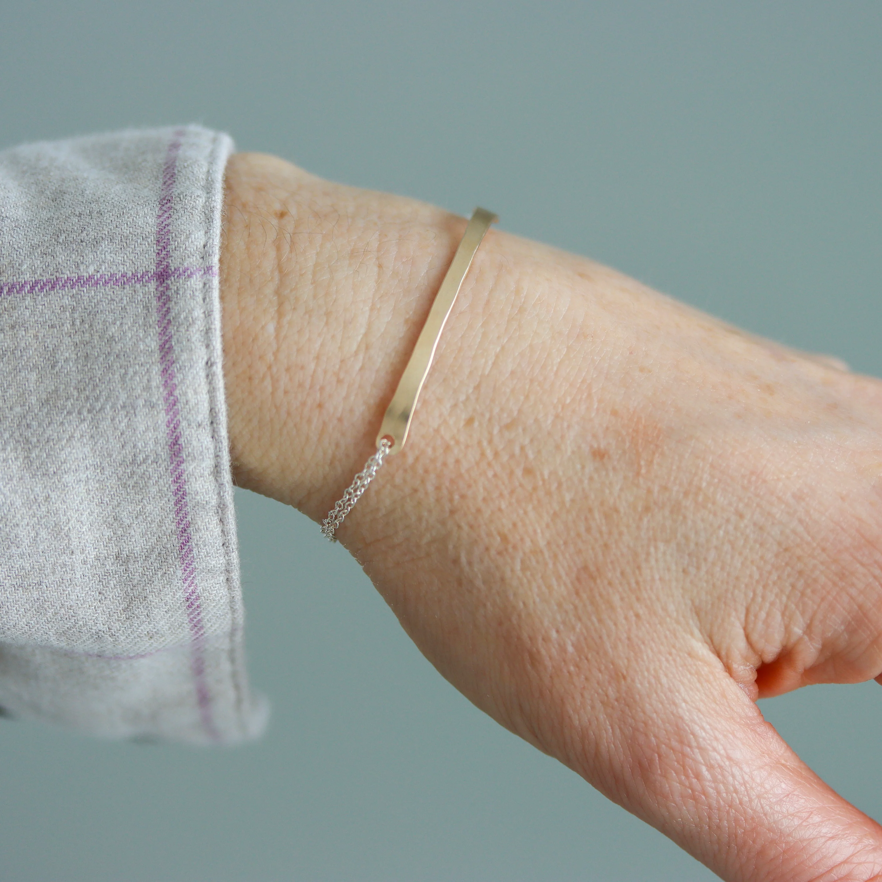 Hammered Bar Bracelet - Image 3