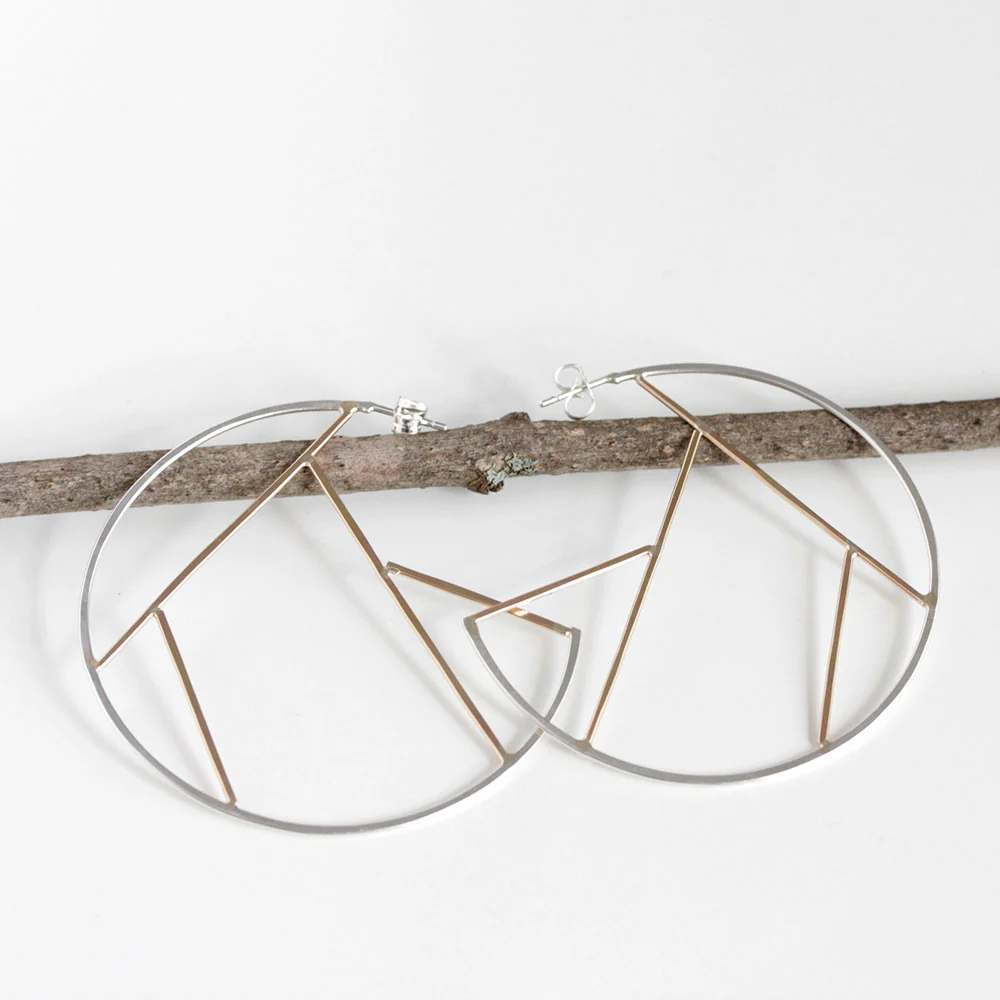 Lines and Shapes Hoop Earrings - Image 3