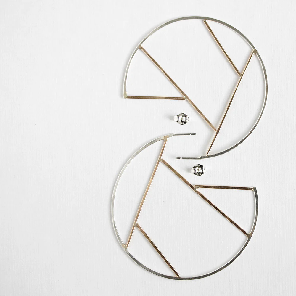 Lines and Shapes Hoop Earrings - Image 4