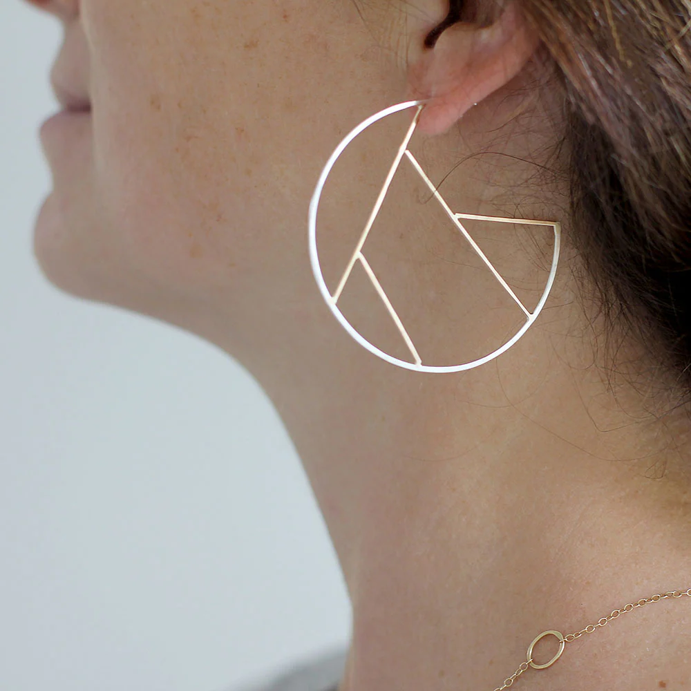 Lines and Shapes Hoop Earrings - Image 5